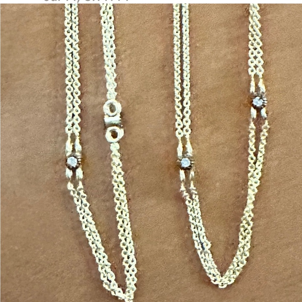 FR diamond by the yard black rhodium & gold 16”